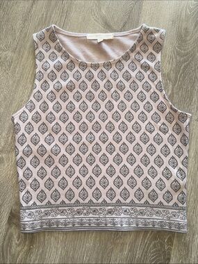 Patterned Sleeveless Crop Top